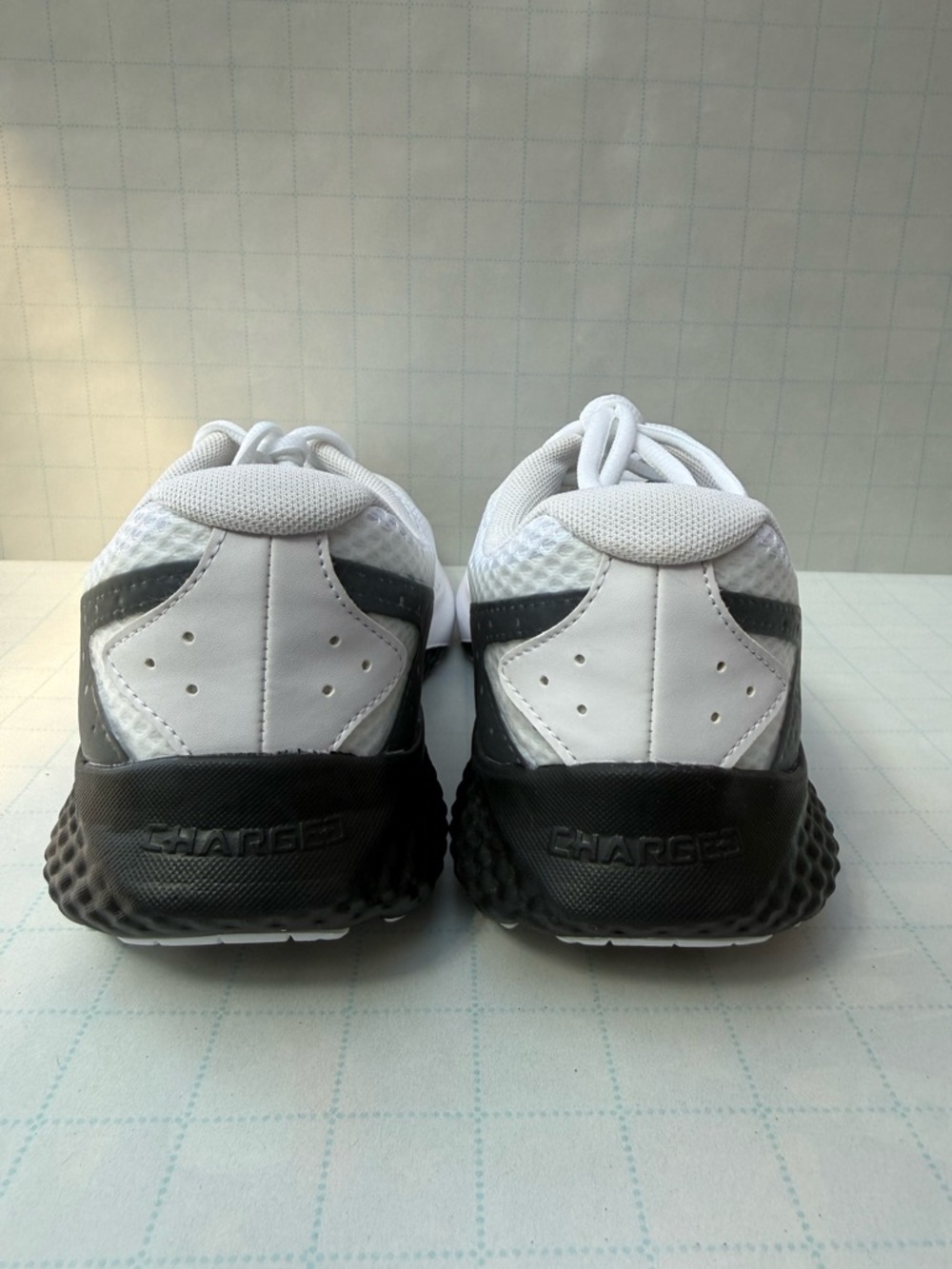 Under Armour Charged Rogue - Comfort Deluxe - White & BLK Mesh Training Sneakers - Picture 2 of 9